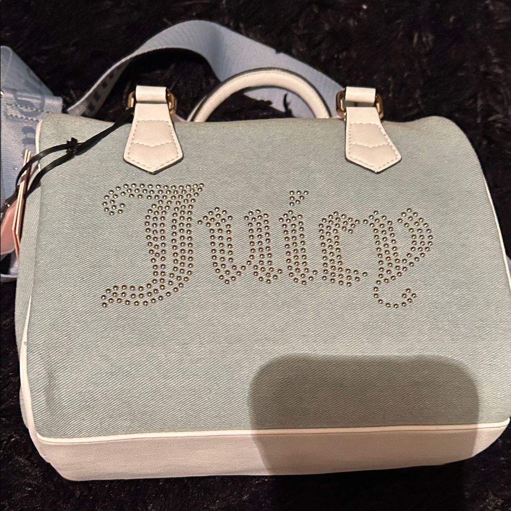 Juicy Couture Blue Satchel with White Trim